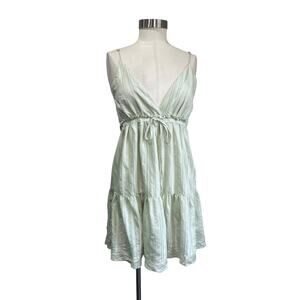 Forever 21 Mint Green Babydoll Tiered Mini Dress Spaghetti Strap Size S